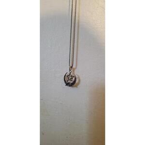 Witch Crescent Pentacle Necklace 22 inch